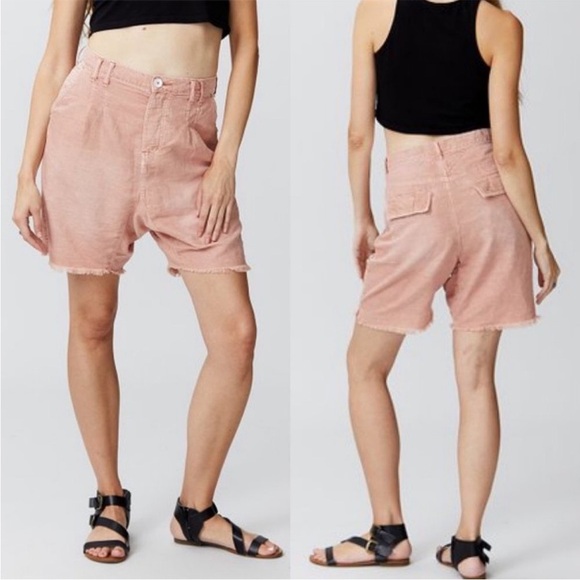 Free People We The Free Utility Harem Shorts Rose Pink‎ Size 2 Button Fly - Picture 3 of 8